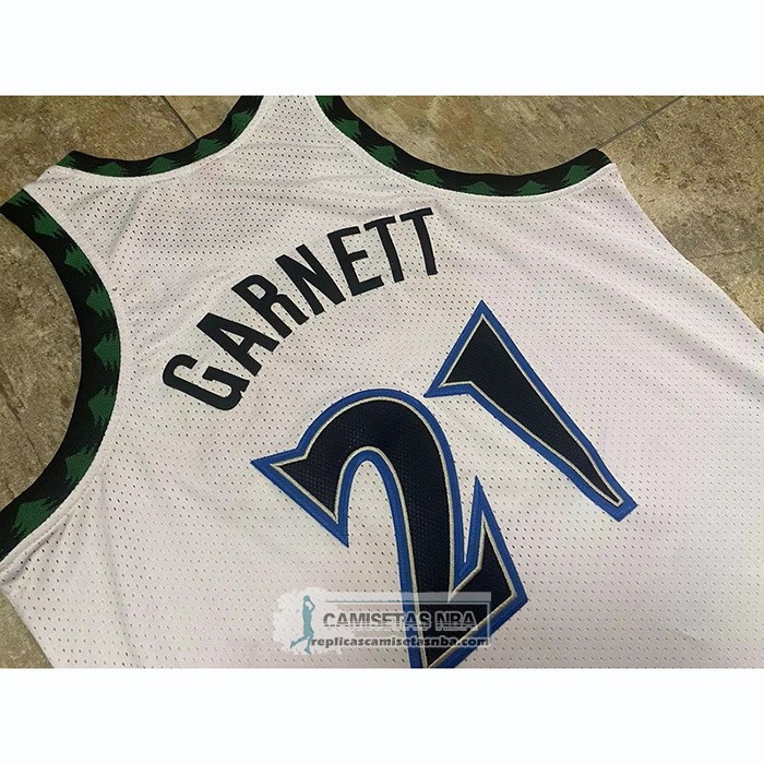 Camiseta Minnesota Timberwolves Kevin Garnett NO 21 Mitchell & Ness 1997-98 Blanco